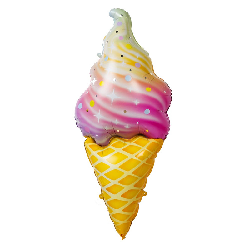 фото Шар фольгированный qualatex мини фигура мороженое рожок радуга 35 см/14