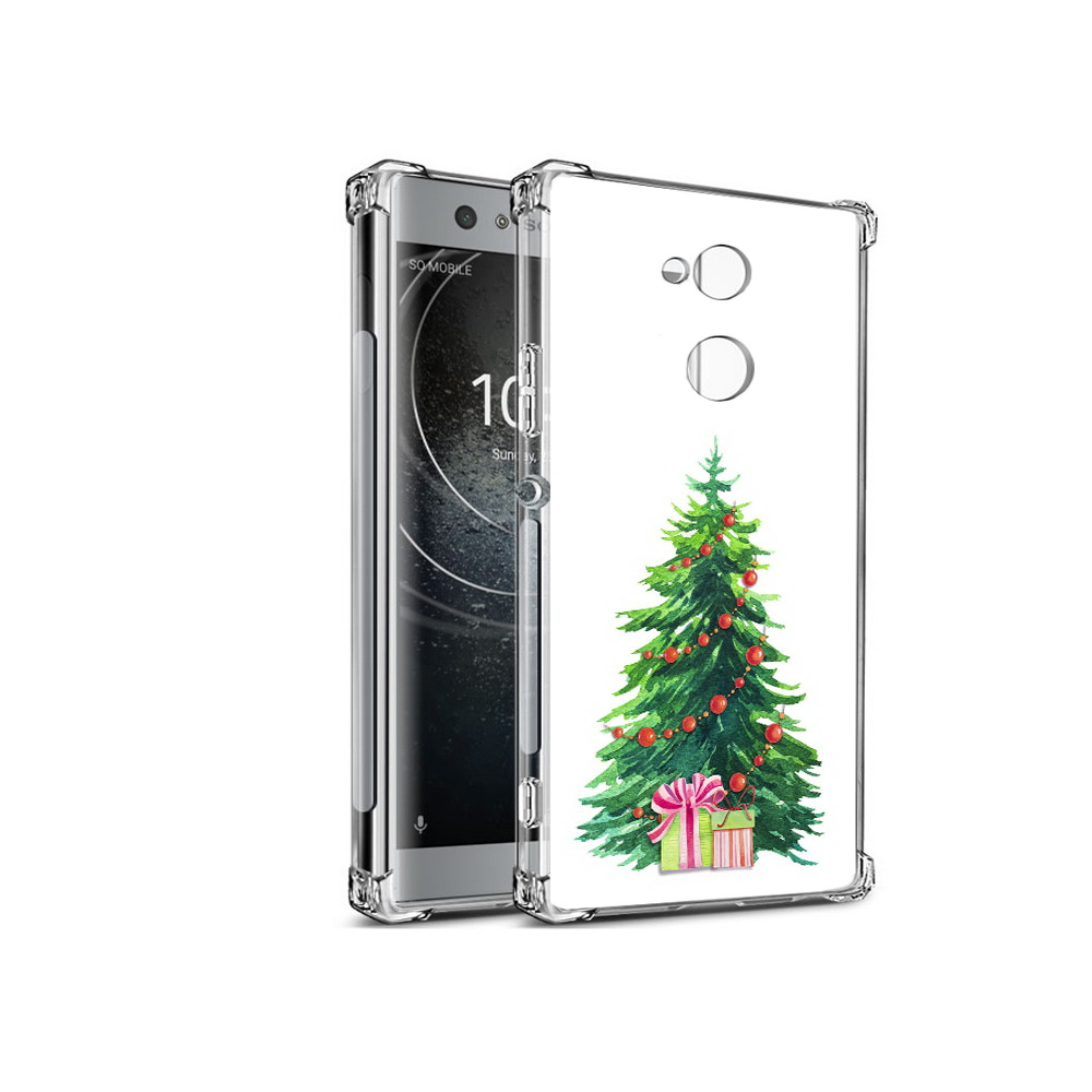

Чехол MyPads Tocco для Sony Xperia XA2 Елка новогодняя с подарками акварель, Прозрачный, Tocco