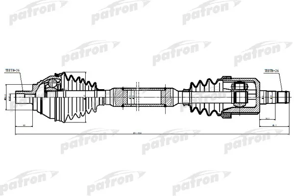 

Полуось передн прав_VOLKSWAGEN: CC, JETTA, PASSAT, RABBIT 09-10 2.5 PATRON PDS6877