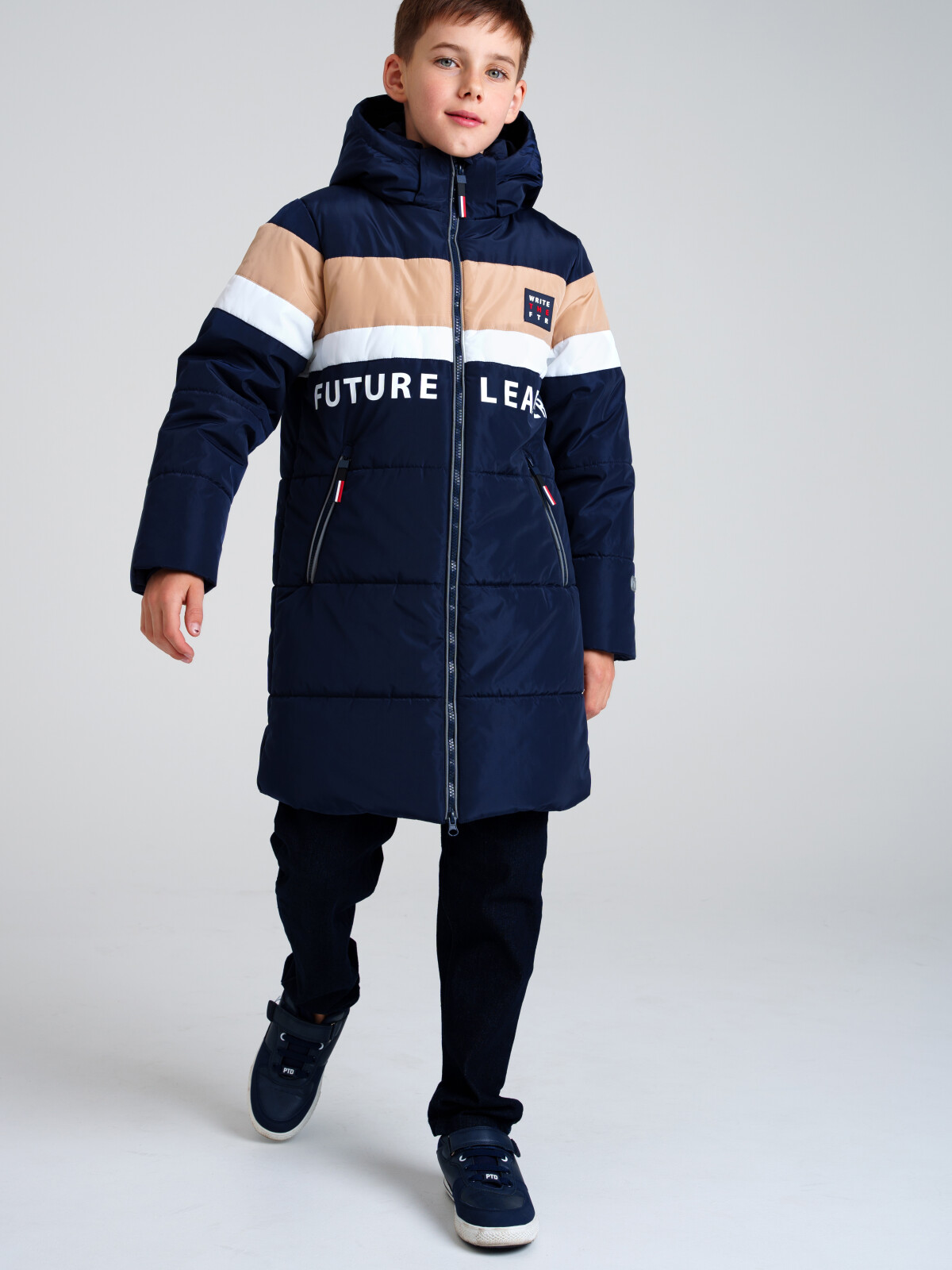 

Куртка детская PlayToday 22317022, черный,белый,светло-коричневый, 134, Черный;белый;коричневый, 22317022