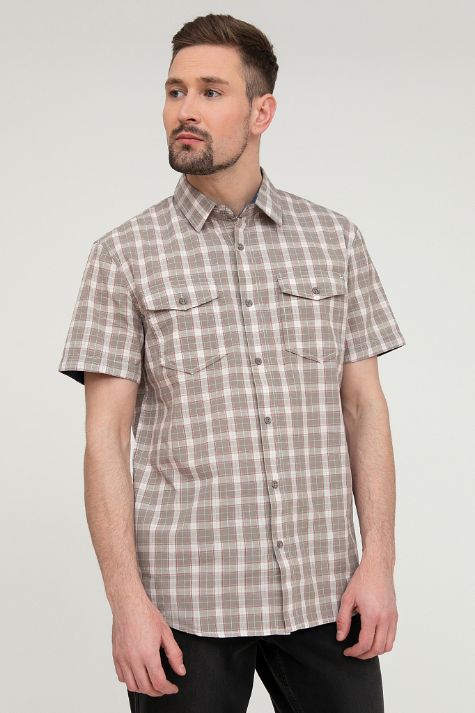 Рубашка мужская Finn Flare S20-22022 коричневая XL