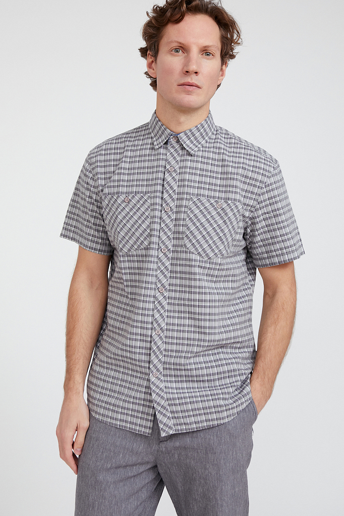 Рубашка мужская Finn Flare S20-22018 серая L
