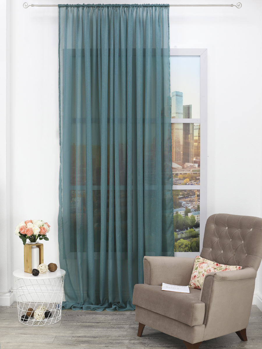 фото Штора amore mio 13934 290x300 см синий