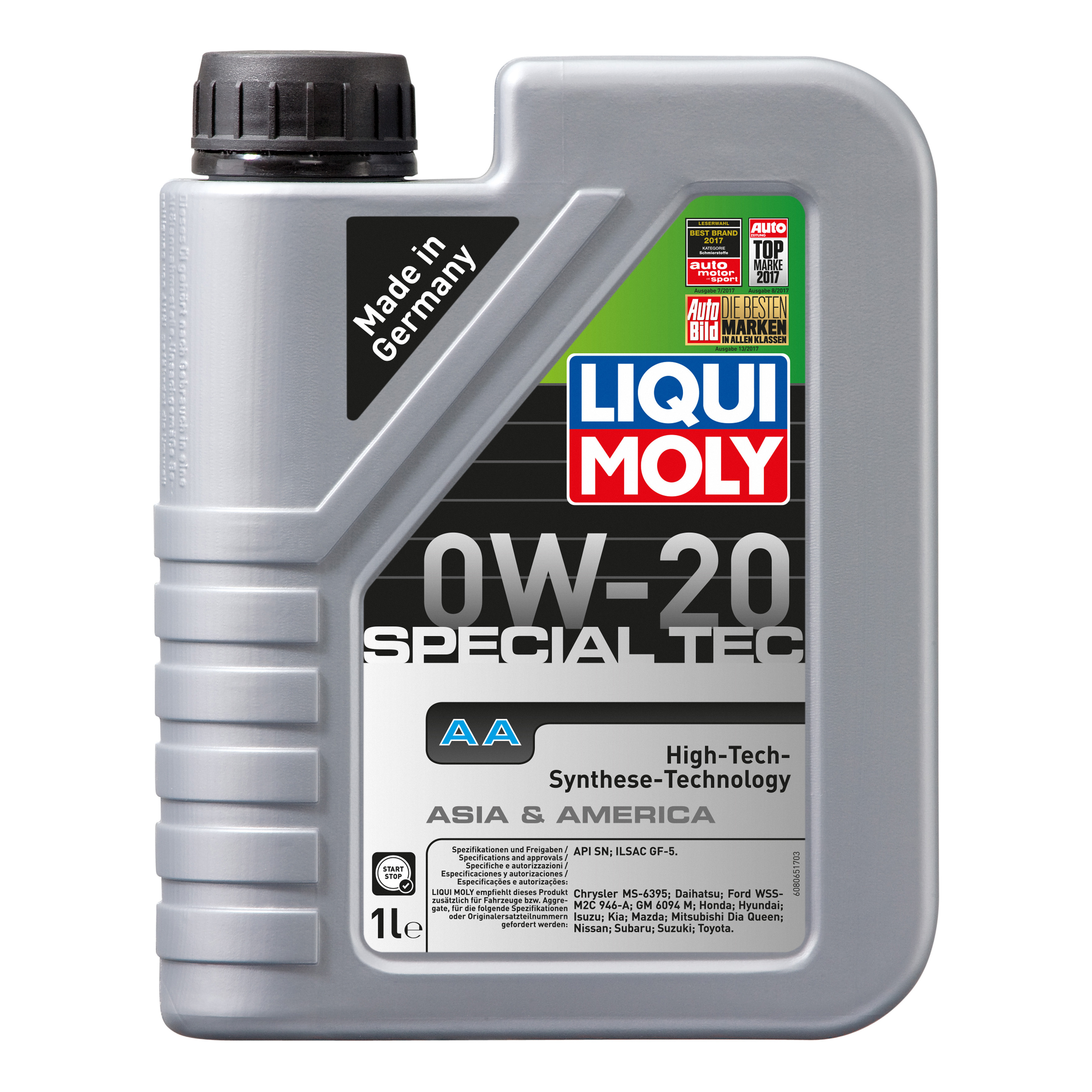 фото Нс-синтетическое моторное масло special tec aa 0w-20 sn;ilsac gf-5 liqui moly