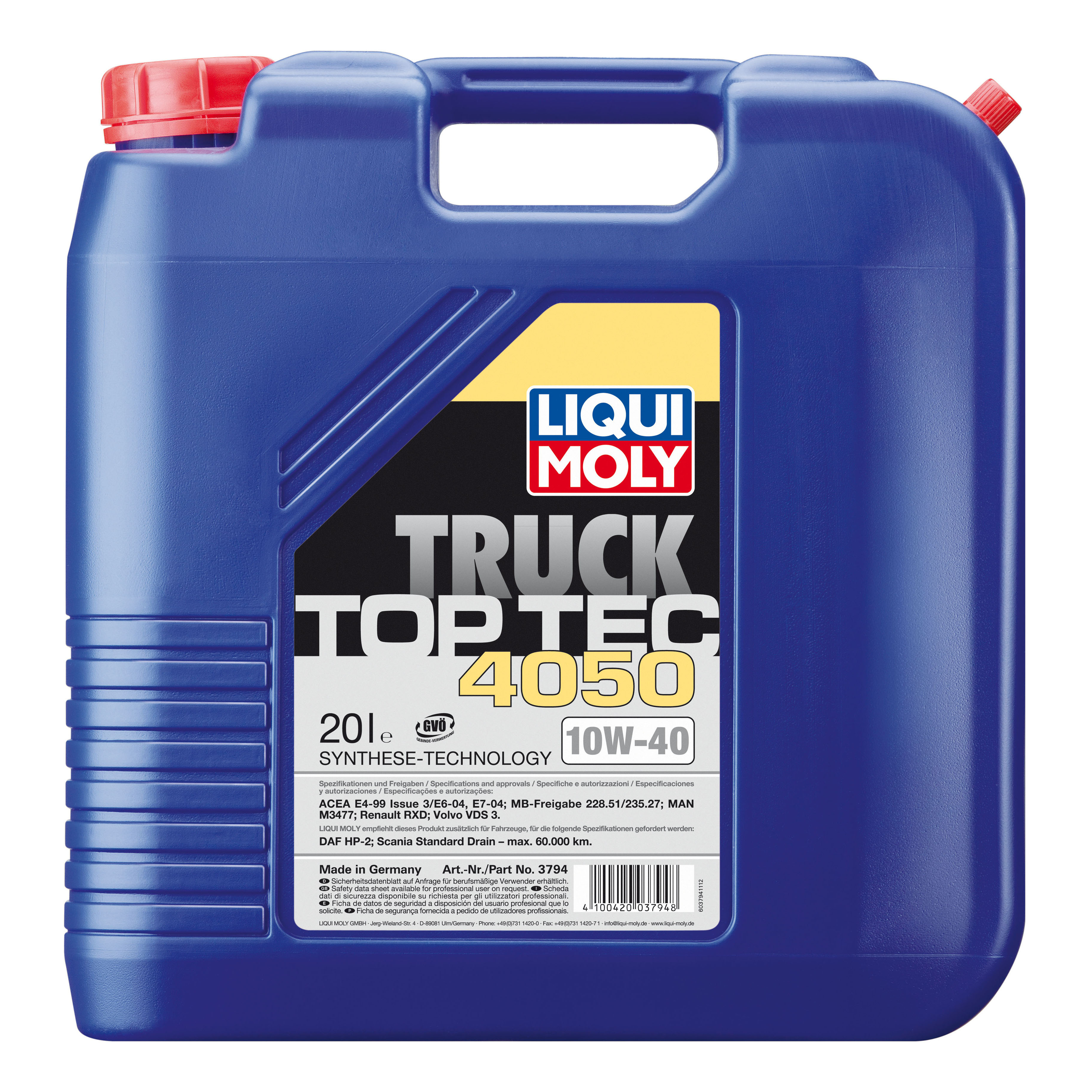 фото Нс-синтетическое моторное масло top tec truck 4050 10w-40 e6/e7 liqui moly