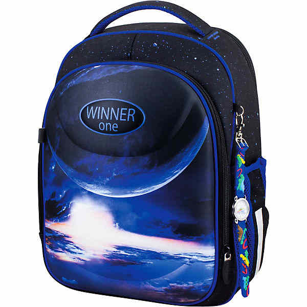 

Рюкзак детский Winner One 6018 + часы, Черный