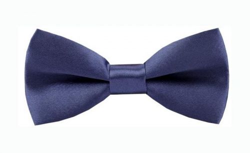 Купить Детская галстук-бабочка атласная темно-синяя, Детский галстук-бабочка 2beMan MGB019 синий,