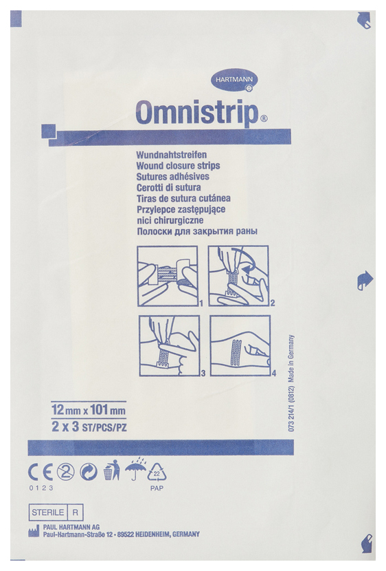 Стерильные полоски. Полоски Hartmann Omnistrip 12*101 мм. Omnistrip 101 х 6 мм. Омнистрип полоски стерильные Hartmann. Пластырь для сведения краев раны Omnistrip Омнистрип.