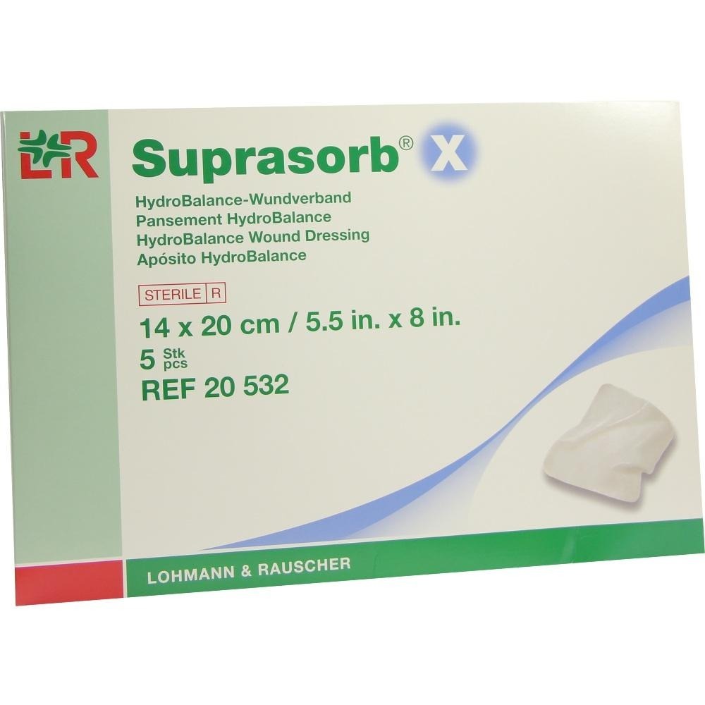 Гидросбалансированная повязка для инфицированных и гнойных ран, 14x20 см Suprasorb X