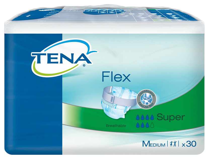 Подгузники для взрослых с поясом, M, 30 шт. Tena Flex Super