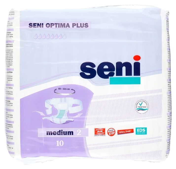 Купить Подгузники для взрослых с поясом, M, 10 шт. Seni Optima Plus, Bella