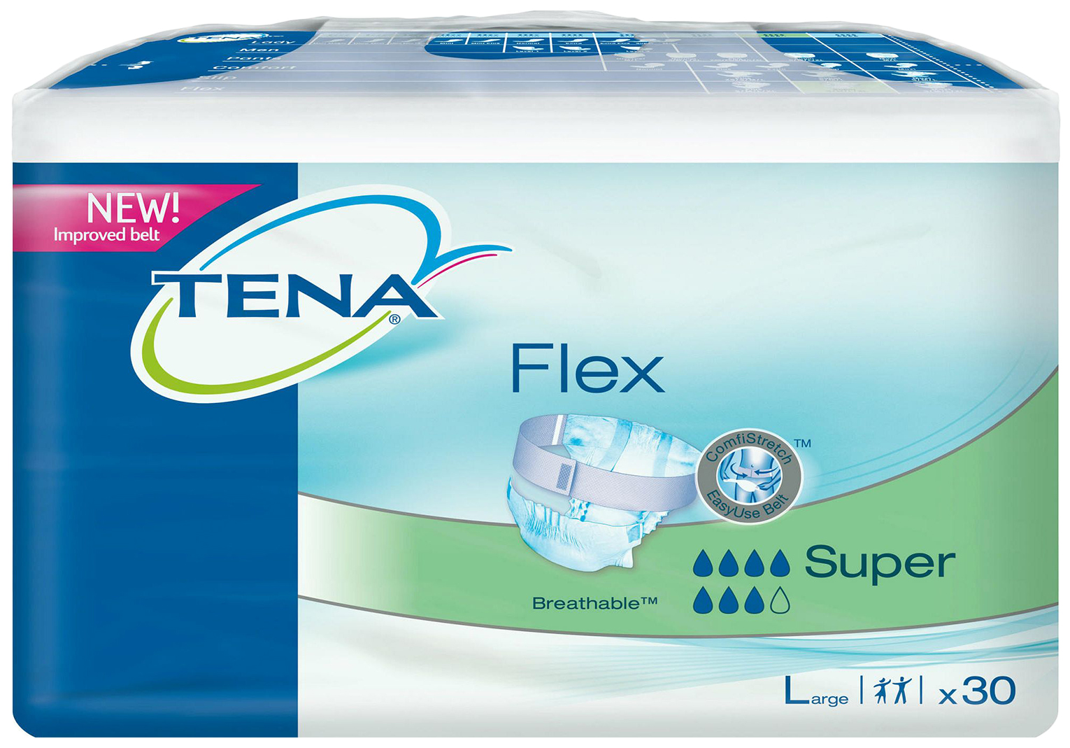 фото Подгузники для взрослых с поясом, l, 30 шт. tena flex super essity