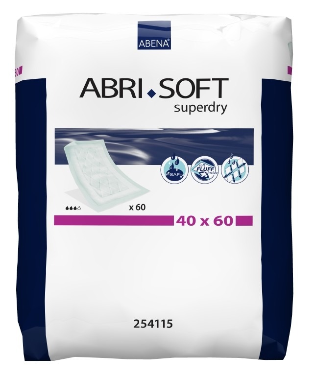 Впитывающие пеленки, 40x60 см, 60 шт. Abena Abri-Soft Superdry