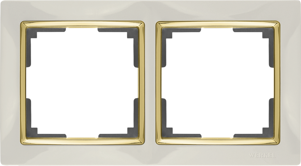 

Рамка для выключателя Werkel WL03-Frame-02-ivory-GD a035248 слоновая кость/золото, Белый