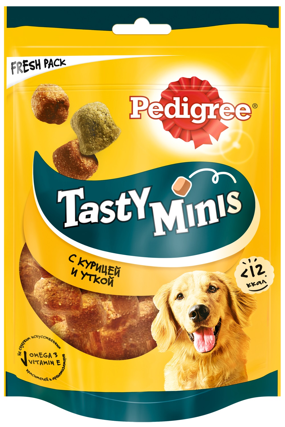 фото Лакомство для взрослых собак всех пород pedigree tasty minis с курицей и уткой, 130г
