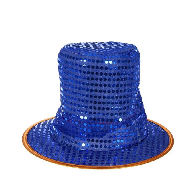 фото Карнавальная шляпа цилиндр-р 56-58, цвет синий sima-land