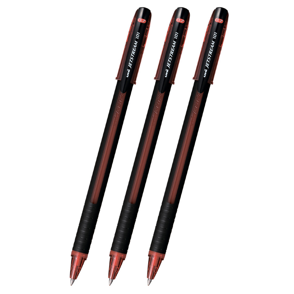 

Ручка шариковая Uni Jetstream SX-101 красная 0,7мм 3 штуки PPS