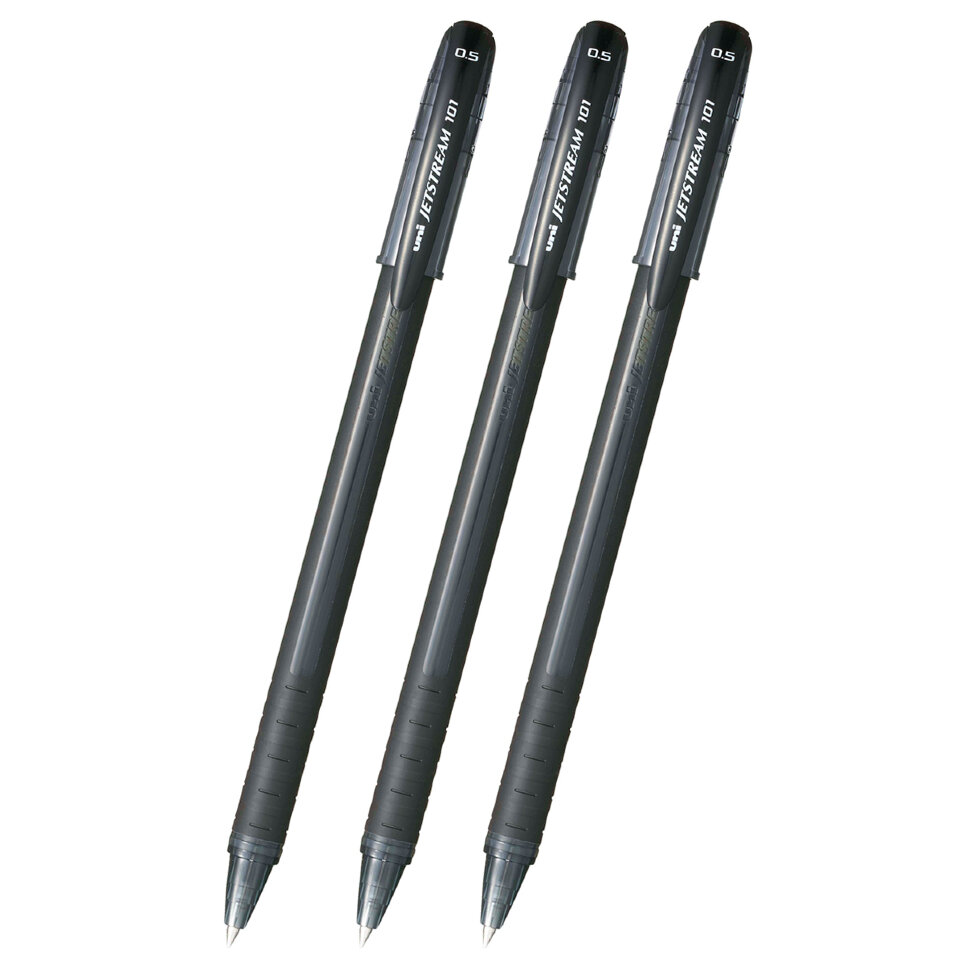 

Набор ручек шариковых UNI Jetstream SX-101, черные, 0,5 мм, 3 шт.