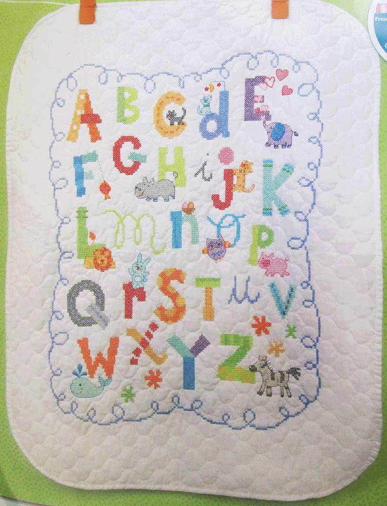 фото Набор для вышивания dimensions детского пледа `алфавит` (размер 86 x 109 cm.)