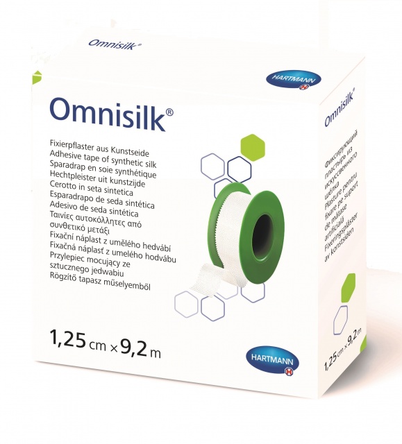 Пластырь Omnisilk фиксирующий из искусственного шёлка для повязок 1,25 см х 9,2 м 900418 белый