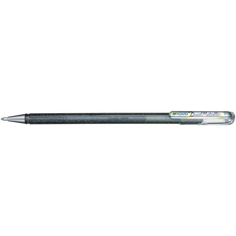 

Ручка гелевая Pentel Hibrid Dual Metallic K110-DZX, серебристая, 1 мм, 1 шт.