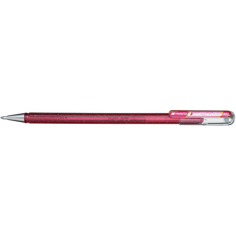 фото Ручка гелевая pentel hibrid dual metallic k110-dpx, розовая, 1 мм, 1 шт.