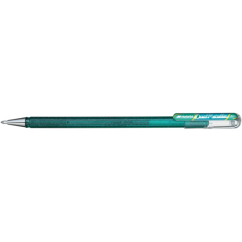 

Ручка гелевая Pentel Hibrid Dual Metallic K110-DDX, зеленая, синяя, 1 мм, 1 шт.