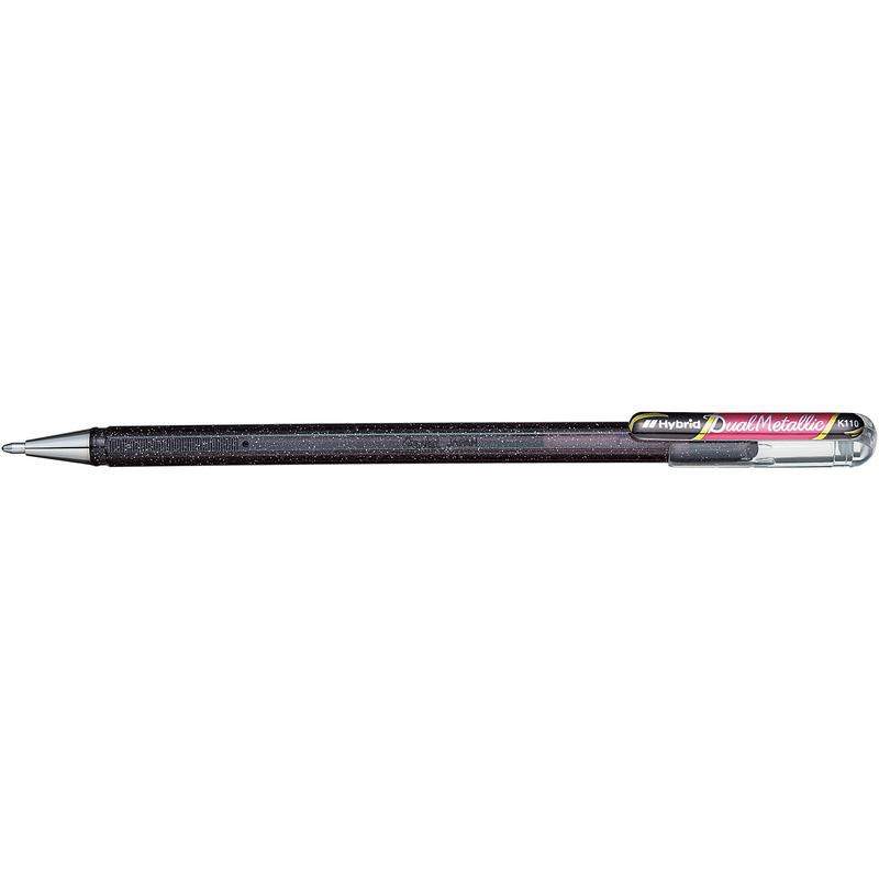 фото Ручка гелевая pentel hibrid dual metallic 0,55мм хамелеон черный+красный