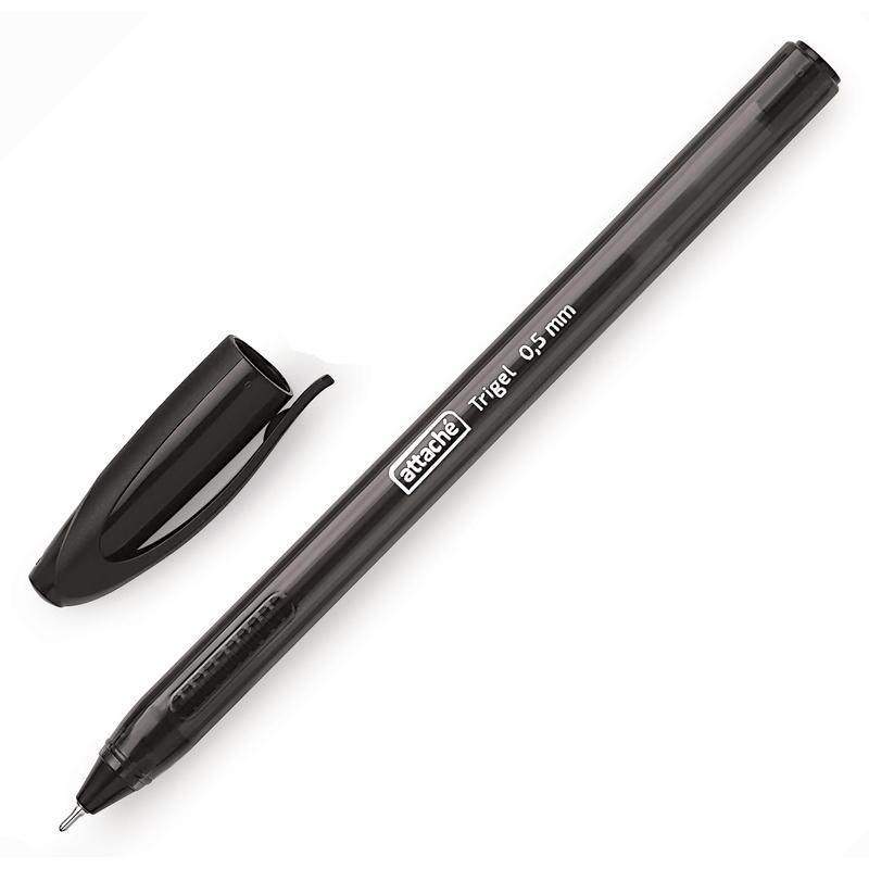 Ручка гелевая Attache Glide TrioGel KO_722455, черная, 0,5 мм, 1 шт.