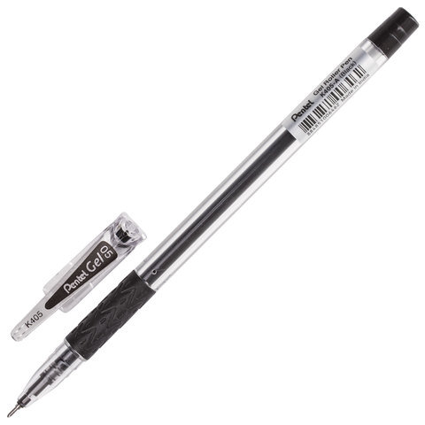 Ручка гелевая Pentel Hibrid Dual Metallic K405А, черная, 0,5 мм, 1 шт.