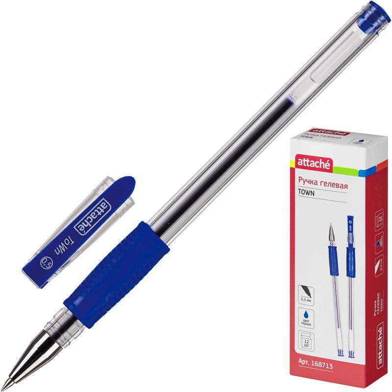 Ручка гелевая Attache Town KO_168713, синяя, 0,5 мм, 1 шт.