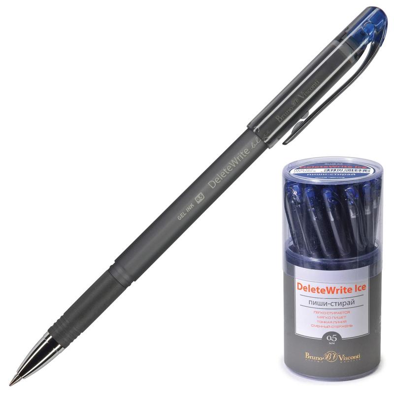 Ручка гелевая Bruno Visconti DeleteWrite ice 20-0123, синяя, 0,5 мм, 1 шт.