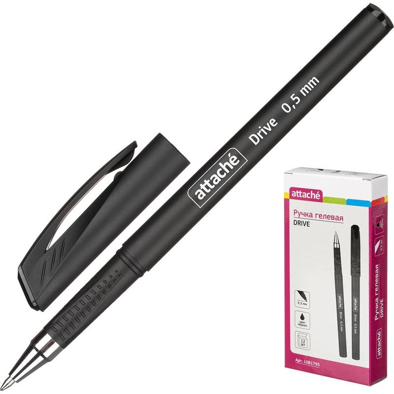 Ручка гелевая Attache KO_1081793, черная, 0,5 мм, 1 шт.