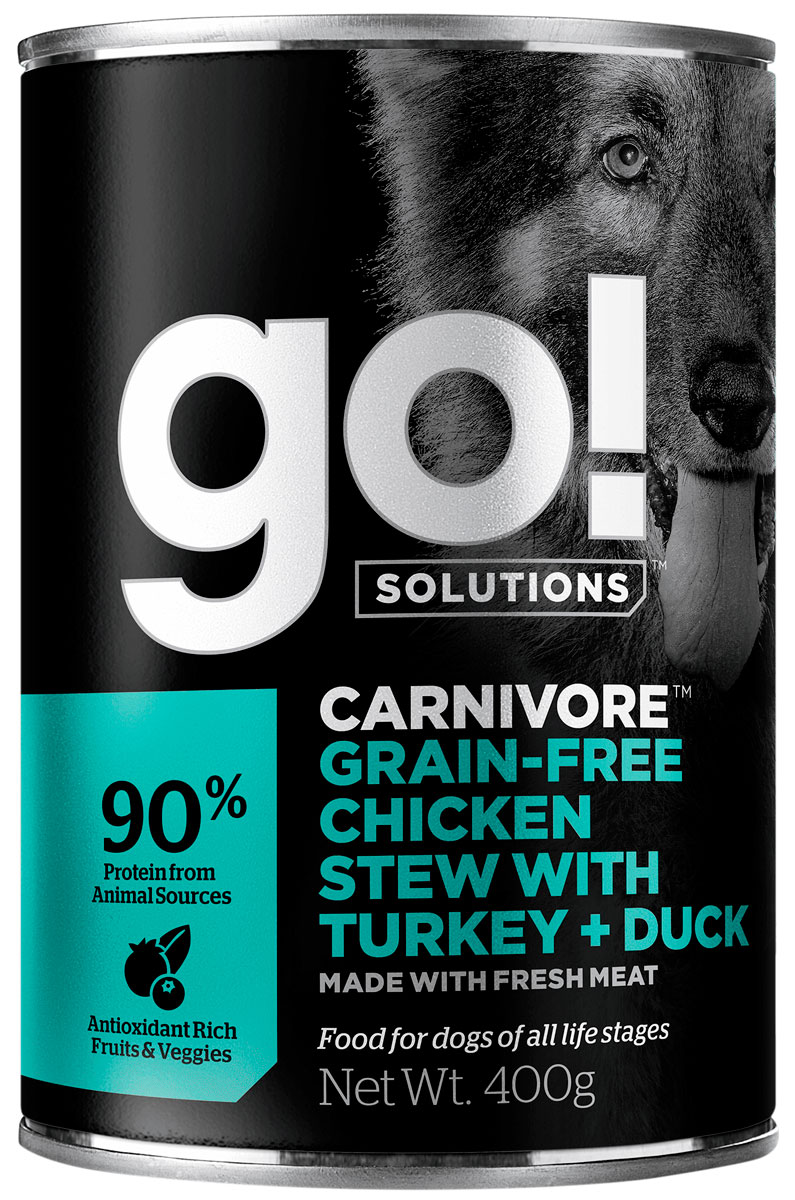 фото Консервы для собак go! carnivore adult dog grain free, курица, индейка и утка, 6шт по 400г