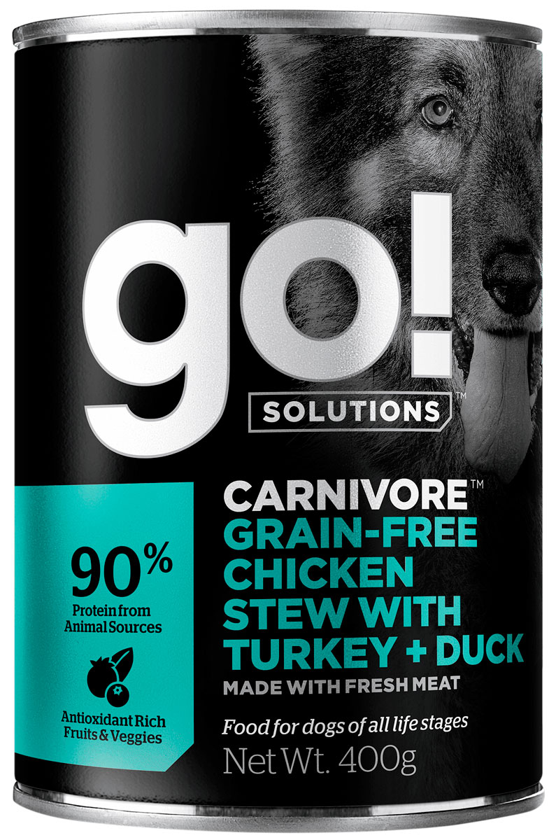 

Консервы для собак GO! Carnivore Adult Dog Grain Free, курица, индейка и утка, 6шт по 400г, Carnivore Adult Dog Grain Free Chicken Stew