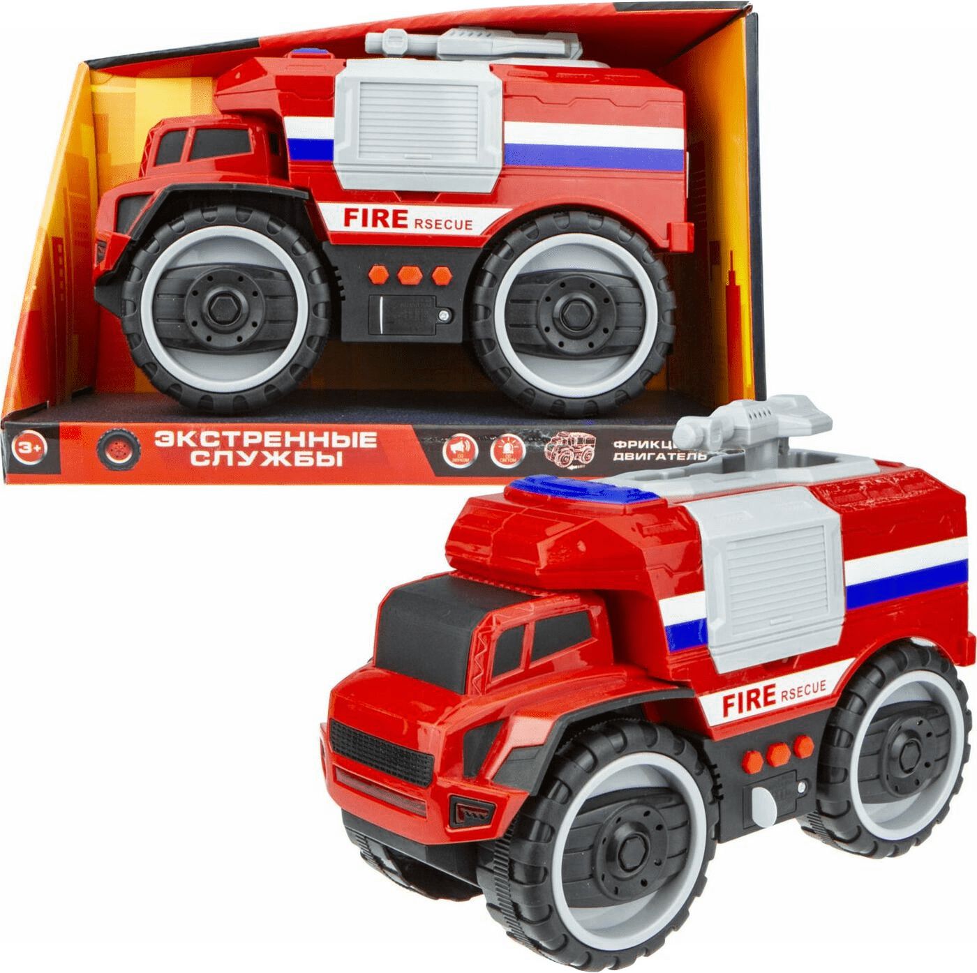 фото Машинка 1 toy т16949 экстренные службы грузовик пожарный, 20 см 1toy