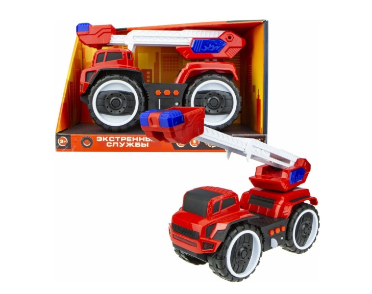 

игрушечная машинка 1toy Т16947 Экстренные службы Подъемник пожарный, 20 см, Красный