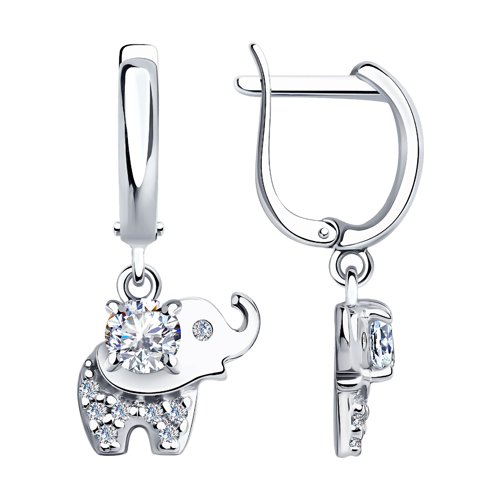

Серьги подвески из серебра SOKOLOV 94023905, фианит, 94023905