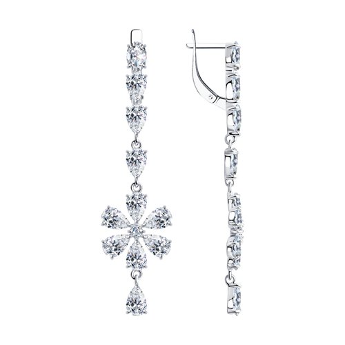 

Серьги женские из серебра SOKOLOV 94023882, фианит, 94023882
