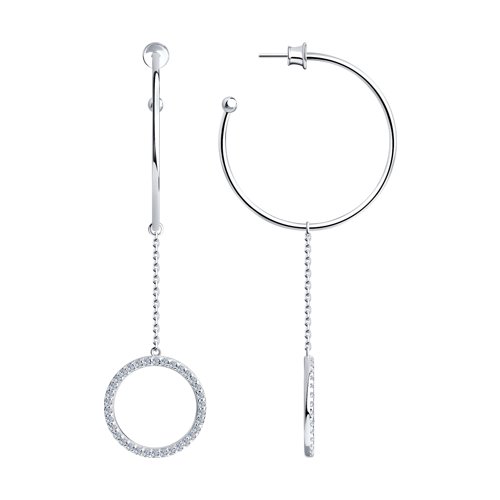 

Серьги женские из серебра SOKOLOV 94023878, фианит, 94023878