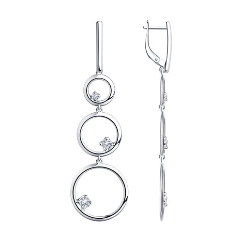 

Серьги женские из серебра SOKOLOV 94023836, фианит, 94023836