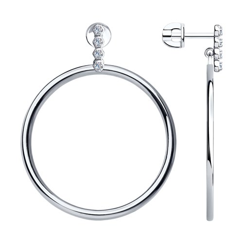 

Серьги женские из серебра SOKOLOV 94023751, фианит, 94023751