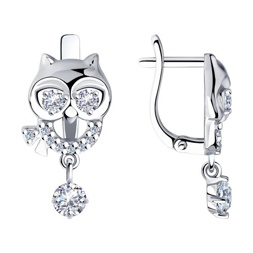 

Серьги женские из серебра SOKOLOV 94023721, фианит, 94023721