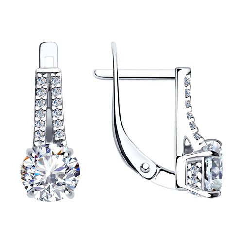 

Серьги женские из серебра SOKOLOV 94023670, фианит, 94023670