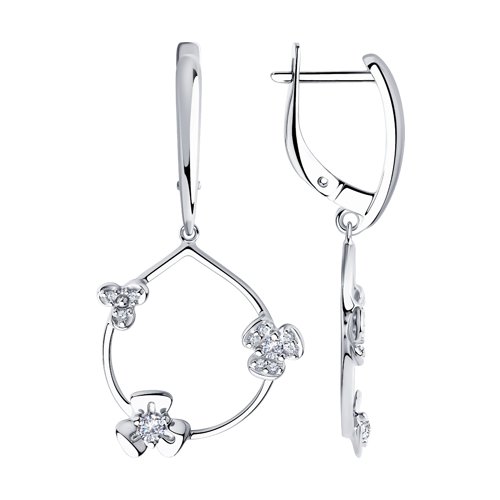 

Серьги женские из серебра SOKOLOV 94023654, фианит, 94023654