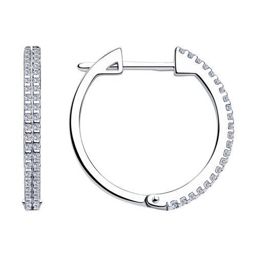 

Серьги конго из серебра SOKOLOV 94023586, фианит, 94023586