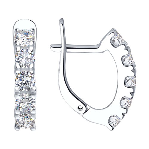 

Серьги женские из серебра SOKOLOV 94023518, фианит, 94023518