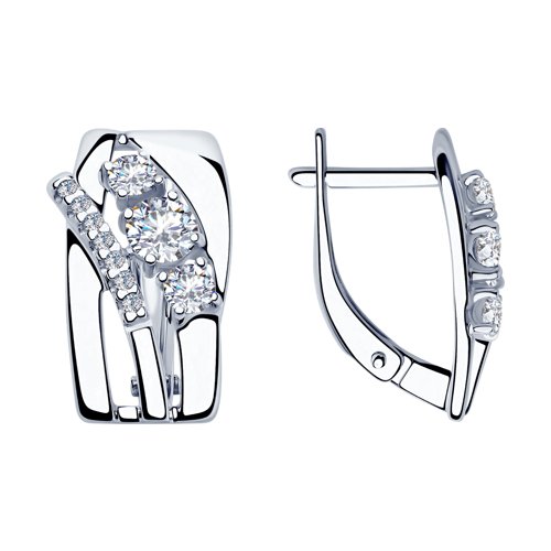 

Серьги женские из серебра SOKOLOV 94023455, фианит, 94023455