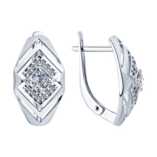 

Серьги женские из серебра SOKOLOV 94023423, фианит, 94023423