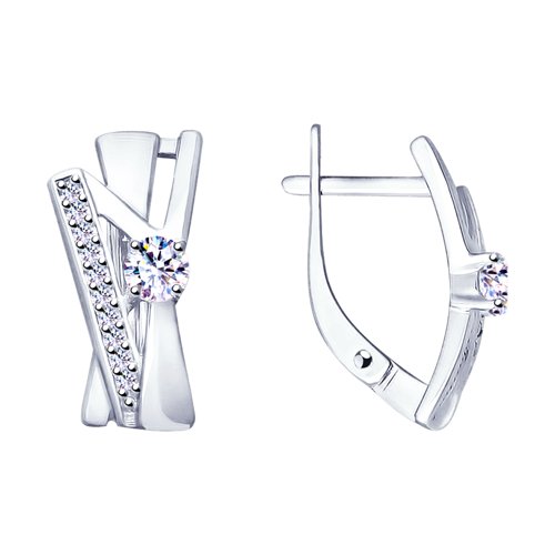 

Серьги женские из серебра SOKOLOV 94023413, фианит, 94023413